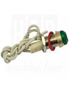 Signaallamp Ø12mm groen 240V kabel 190mm schroef, 3221497 