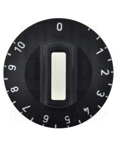 Knop voor energieregelaar stand 1-10 Ø50mm as=6×4,6mm linksdraaiend, 524.238