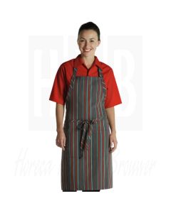Chef Works verstelbare halterschort rood/grijs