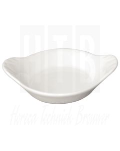 Olympia klein rond bord met oortjes, 90x73mm (Box 12)