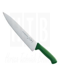Dick koksmes gekarteld 26cm kleurcode groen