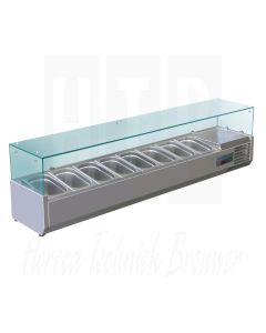 Polar opzetkoelvitrine 9xGN1/4, 1800mm.