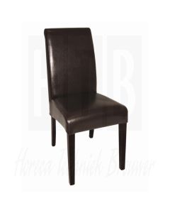 Imitatielederen stoel met ronde rug, donker bruin (Box 2)