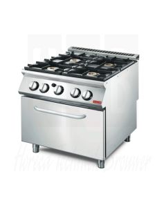 Gastro-M Aardgas fornuis met gas oven 70/80CFGB, GL928