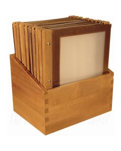 Menumappen set 20st. hout A4 groen