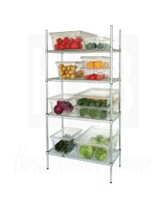 Vogue voorraadrek met 4 schappen 183(h) x 183(b) x 45,7(d)cm, L939