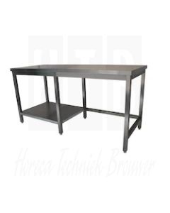 Bertrand RVS Werktafel met links half onderblad (L)1000 X (D)500 X (H)900mm, TTGX/1051