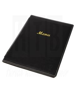 Menumap A5 zwart leer