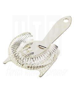 Bonzer verzilverde cocktail strainer met 2 oortjes 