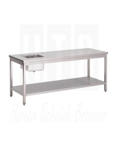 Gastro-M RVS cheftafel met onderblad 160x70x85cm GN140