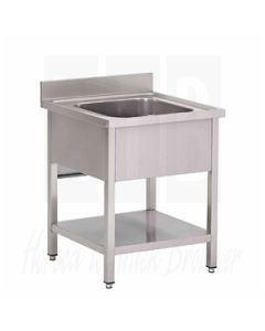 Gastro-M RVS spoeltafel met onderblad en achteropstand GN199