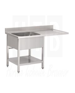 Gastro-M RVS spoeltafel met ruimte voor vaatwasmachine 120x70x85cm GN206