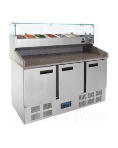Polar G-serie gekoelde pizza/sandwich prepareercounter 368L