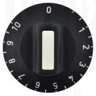 Knop voor energieregelaar stand 1-10 Ø50mm as=6×4,6mm linksdraaiend, 524.238