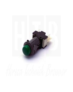 Drukschakelaar inbouwmaat 28,5x28,5mm groen 2NO 250V aansluiting vlaksteker 6,3mm 16A, 0301000