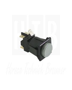 Drukschakelaar inbouwmaat 28,5x28,5mm grijs 1CO/1NO 250V aansluiting vlaksteker 6,3mm 16A, 0301004