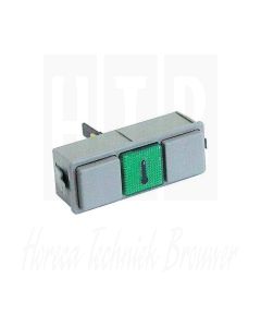 Signaallamp inbouwmaat 28,5x77,5mm 230V groen aansluiting vlaksteker 6,3mm bescherming IP40, 15889