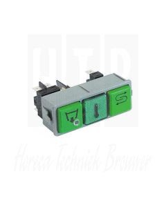 Schakelaarcombinatie inbouwmaat 28,5x77,5mm groen 2NO/1NO/signaallamp 250V, 15892, RHIMA, DIHR.