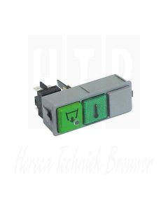 Schakelaarcombinatie inbouwmaat 28,5x77,5mm groen 2NO/signaallamp 250V aansluiting vlaksteker 6,3mm, 15893