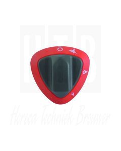 Knop gaskraan met ontstekingsvlam ø 77mm as ø 10x9mm afvlakking boven rood, 6300489