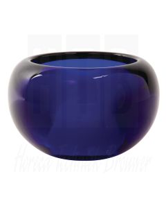 Blauwe glazen theelichthouder (doos 6)