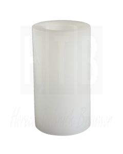 Vlamloze waskaars, wit, 15cm