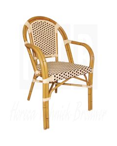 Bolero kunststof rotan stoel met armleuning (Box 4)