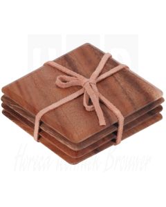 Houten onderzetter, acacia, 10x10cm (Box4)