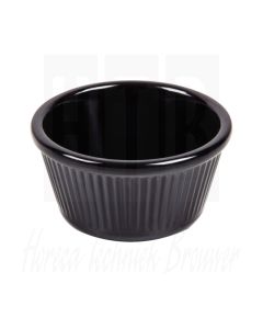 Melamine geribbelde ramekin, zwart, 11,5cl (Box 12)