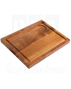 Olympia steakplank met groef, acacia, 31x24cm