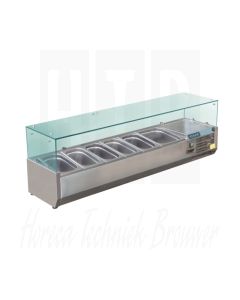 Polar opzetkoelvitrine 5 x GN 1/3 + 1 x GN 1/2, 1500mm
