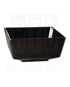 Float melamine vierkante kom zwart 15cm