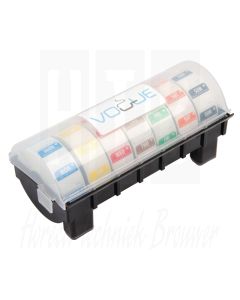 Vogue kunststof dispenser afneembare kleurcode stickers 2,5cm