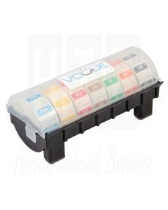 Vogue kunststof dispenser oplosbare kleurcode stickers 2,5cm