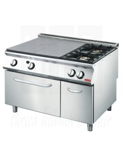 Gastro-M Platen fornuis met 2 branders en gas oven 70/120TPPCFG, GL935