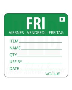 Kleurcodesticker vrijdag