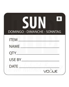 Kleurcodesticker zondag