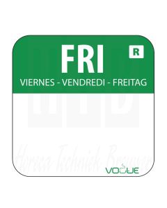 Kleurcode sticker, vrijdag/groen