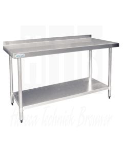 Vogue RVS werktafel met achteropstand 120 cm