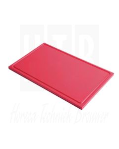 Gastro-M GN1/1 HDPE snijplank met sapgeul rood