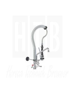 LINUM EENGATS VOORSPOELDOUCHE HOOGTE 650MM - TUSSENKRAAN 300 MM KWARTSLAG, FLEXIBLE AANSLUITSLANGEN, LKF‑2412‑000