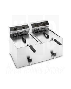 Dubbele elektrische friteuse ELFRAMO 2 x 11,5 Liter 400 Volt 50HZ, 12KW, ST12+12.