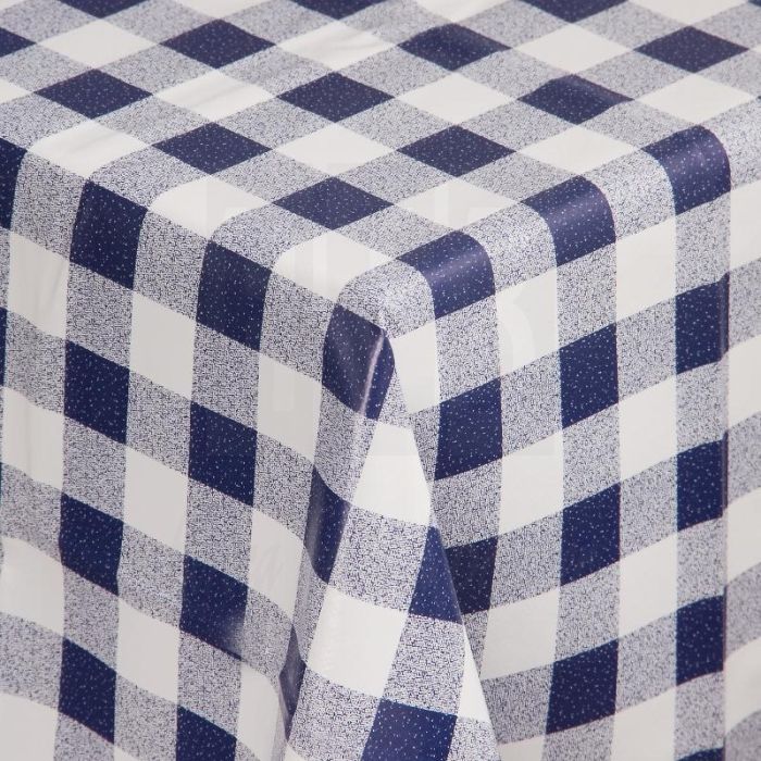 toeter Zeg opzij oosters PVC tafelkleden blauw/wit