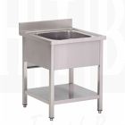 Gastro-M RVS spoeltafel met onderblad en achteropstand GN199