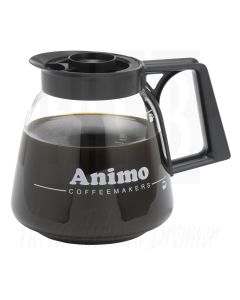 Animo Glaskan 1.8 Liter, ZWART, met ANIMO logo, 08208