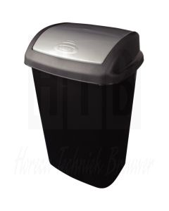 Rubbermaid afvalbak met schommeldeksel, zwart, 25ltr