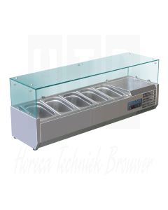 Polar opzetkoelvitrine 5xGN1/4, 1200mm