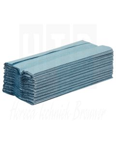 Jantex blauw C-gevouwen handdoeken, 2-laags (Box 16)