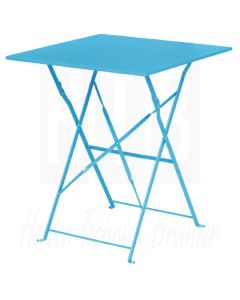 Bolero opklapbare stalen vierkante tafel blauw