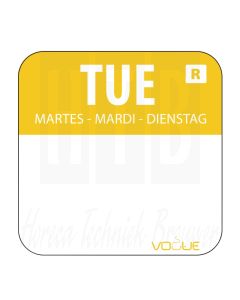 Kleurcode sticker, dinsdag/geel